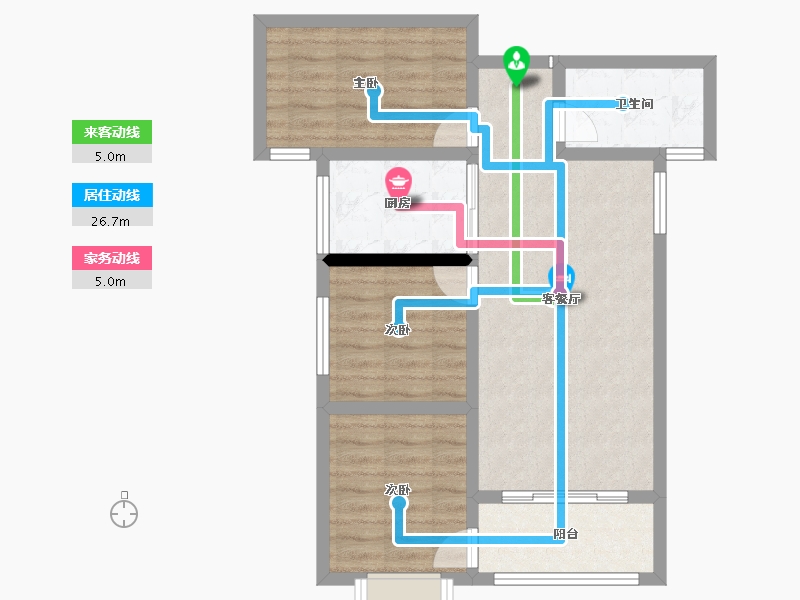 甘肃省-庆阳市-峯樾府-69.03-户型库-动静线