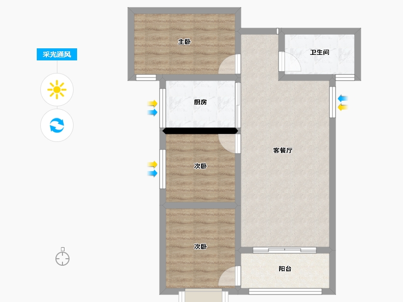 甘肃省-庆阳市-峯樾府-69.03-户型库-采光通风