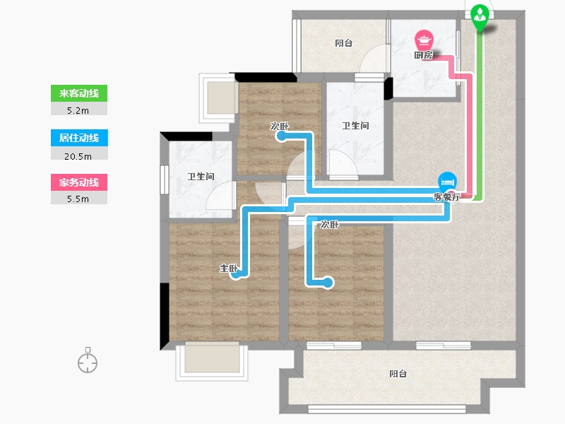 四川省-南充市-敏捷星汇源著-78.20-户型库-动静线