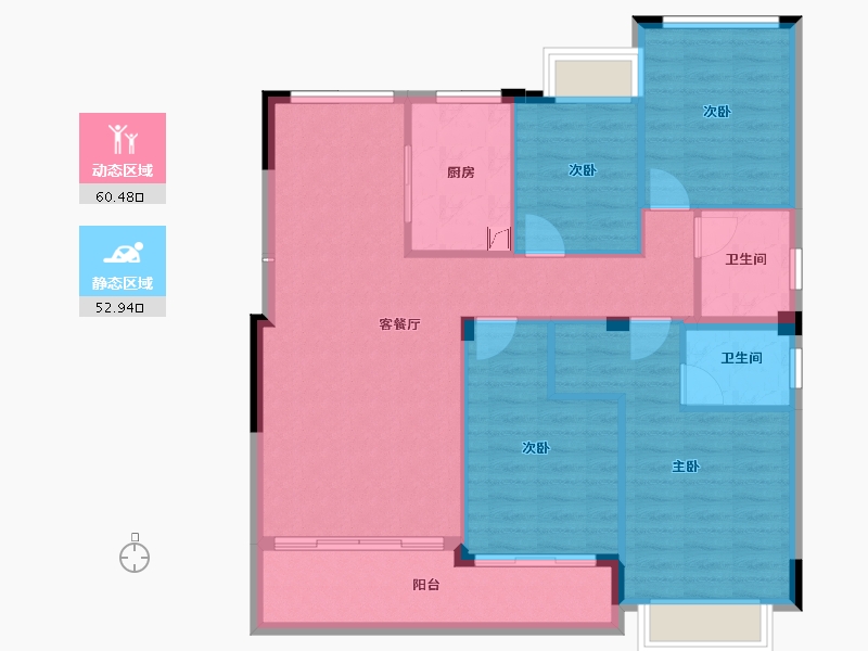 江西省-宜春市-龙大壹号北院-103.18-户型库-动静分区