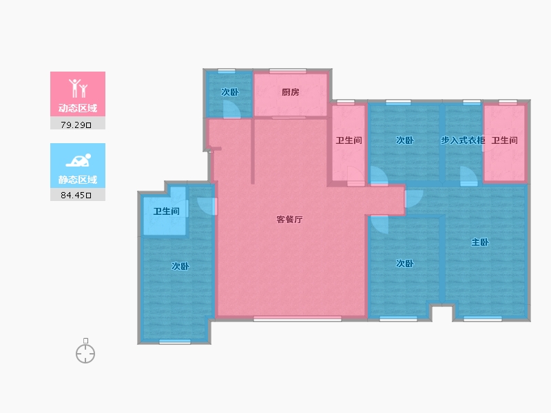 辽宁省-葫芦岛市-富都山海间-147.71-户型库-动静分区