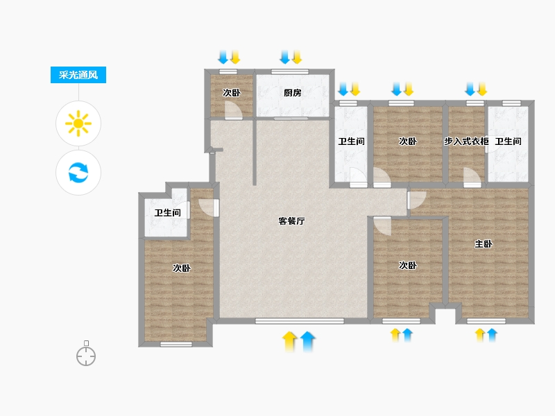 辽宁省-葫芦岛市-富都山海间-147.71-户型库-采光通风