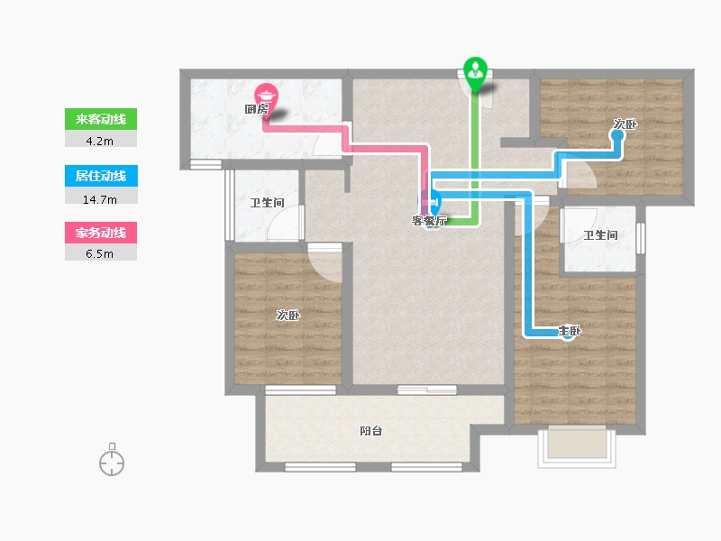 河南省-驻马店市-康桥水郡-92.65-户型库-动静线