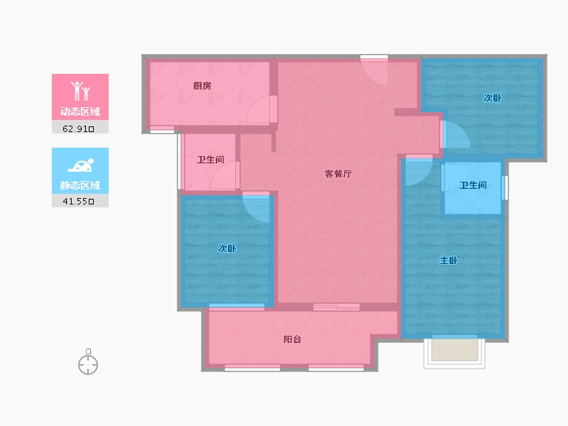 河南省-驻马店市-康桥水郡-92.65-户型库-动静分区