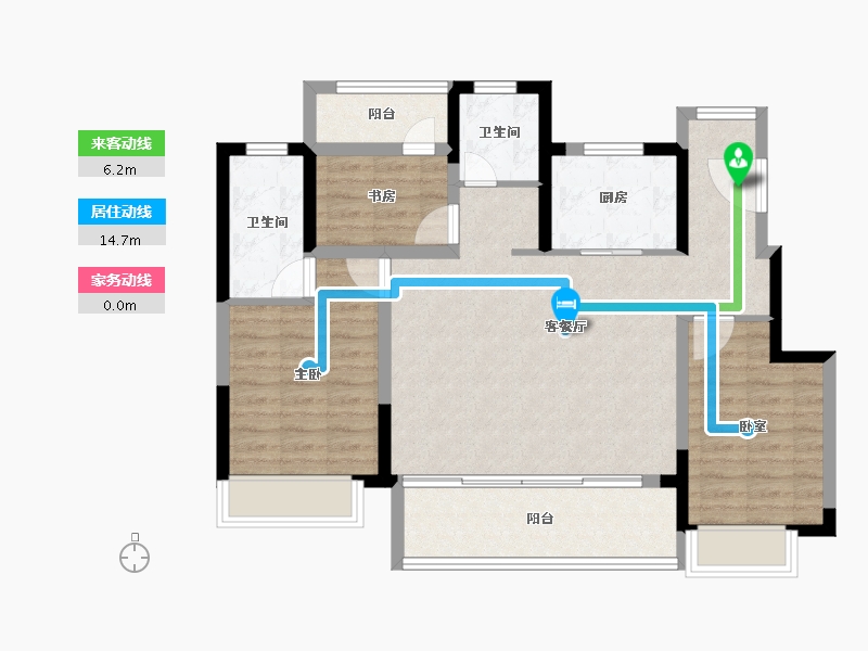 江苏省-盐城市-新城云图时光-88.79-户型库-动静线