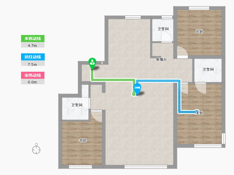 辽宁省-葫芦岛市-富都山海间-97.35-户型库-动静线