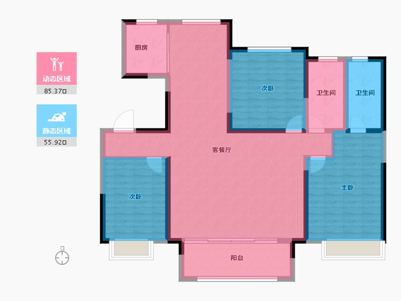 山东省-菏泽市-明丰理想城-128.06-户型库-动静分区