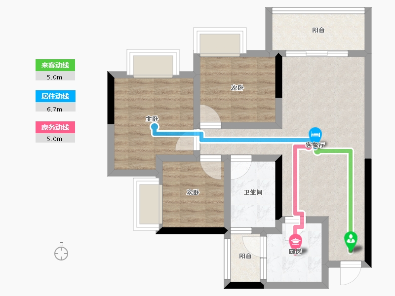 四川省-南充市-恒大华府-62.80-户型库-动静线