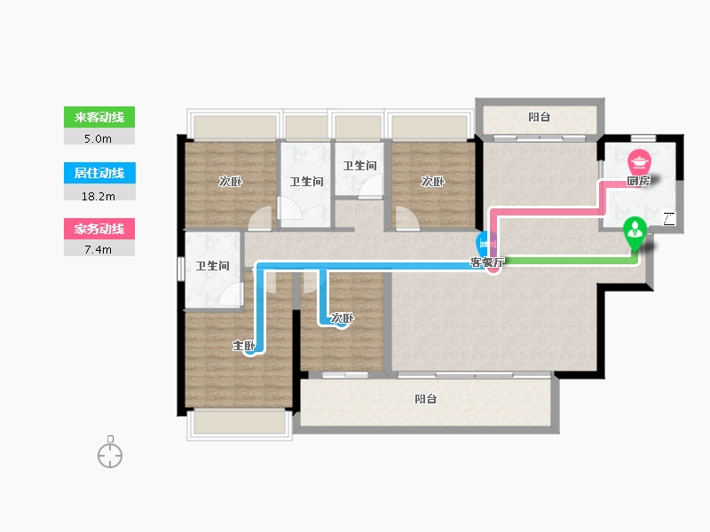 广东省-惠州市-中洲华昕府-130.20-户型库-动静线