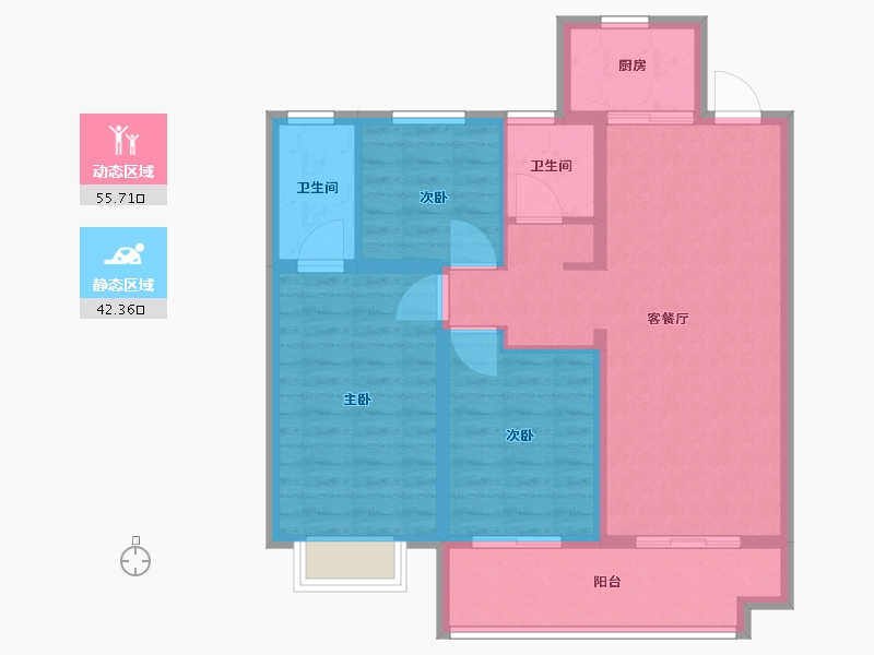 安徽省-阜阳市-华安公园1号-88.00-户型库-动静分区