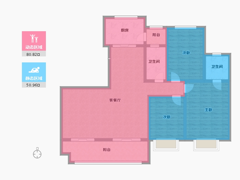 陕西省-咸阳市-武功怡心檀香府-118.40-户型库-动静分区