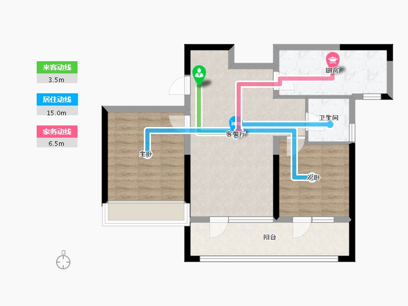 青海省-西宁市-中房·东方云舒-70.15-户型库-动静线