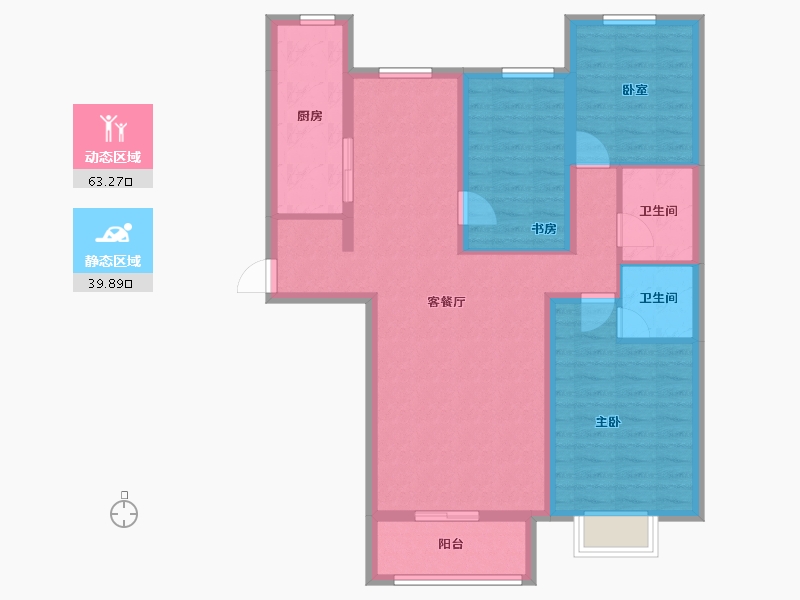 辽宁省-葫芦岛市-中央国际城-91.93-户型库-动静分区