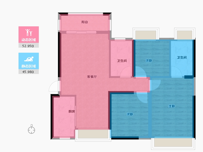 广东省-佛山市-华福御水岸-89.00-户型库-动静分区