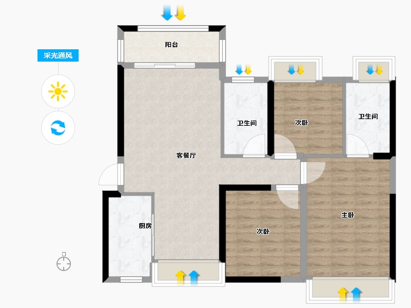 广东省-佛山市-华福御水岸-89.00-户型库-采光通风