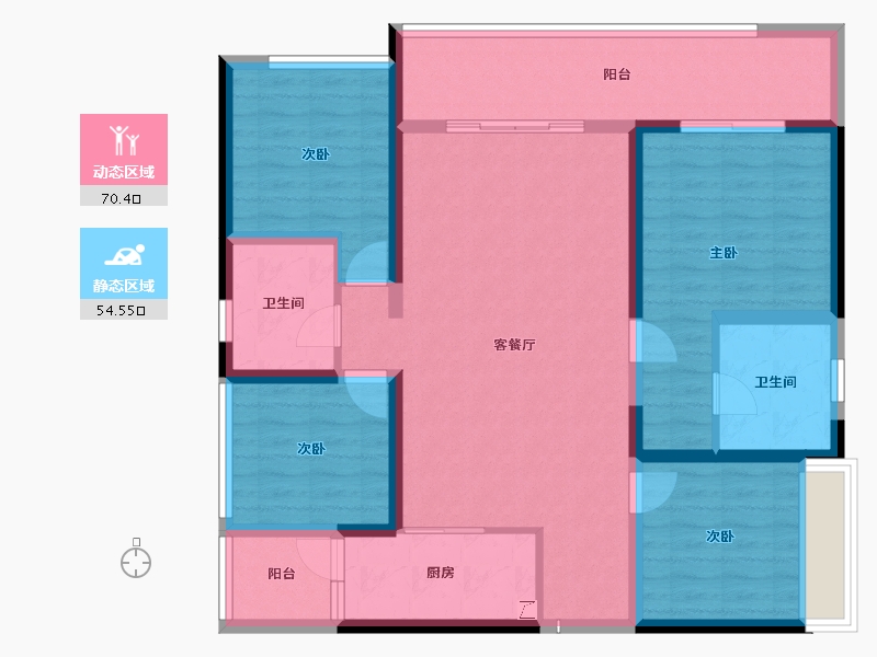 四川省-宜宾市-​华侨城三江口CBD-111.34-户型库-动静分区