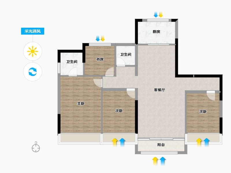 广西壮族自治区-柳州市-宝光·翡翠悦府-113.77-户型库-采光通风