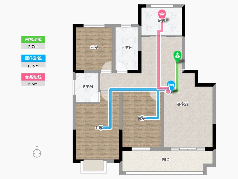 江苏省-盐城市-港利福园-106.40-户型库-动静线