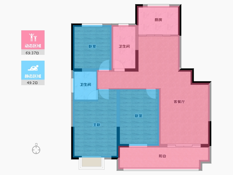 江苏省-盐城市-港利福园-106.40-户型库-动静分区