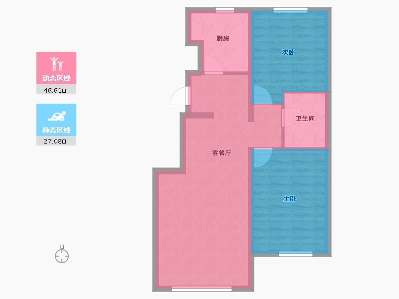 辽宁省-葫芦岛市-富都山海间-65.91-户型库-动静分区