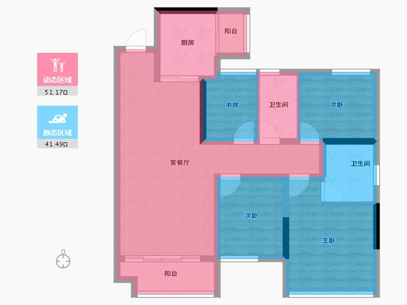 四川省-南充市-敏捷星汇源著-81.80-户型库-动静分区