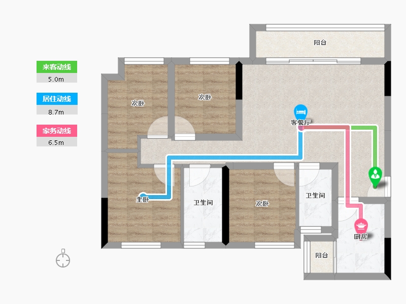 四川省-南充市-敏捷星汇源著-74.46-户型库-动静线