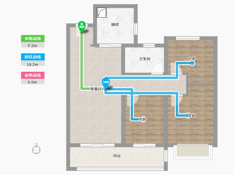 陕西省-咸阳市-融创时光宸阅-76.80-户型库-动静线