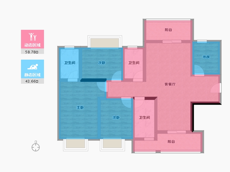 四川省-南充市-敏捷星汇源著-89.03-户型库-动静分区