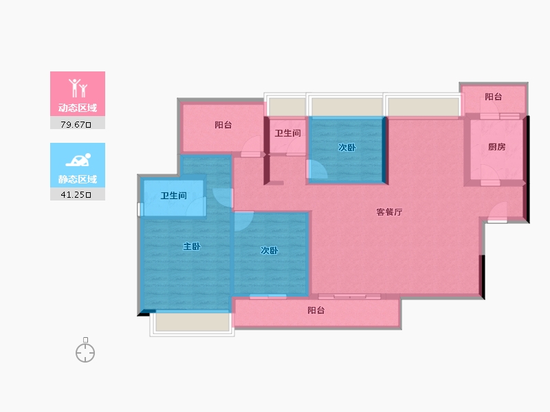 广东省-惠州市-中洲河谷花园-108.55-户型库-动静分区