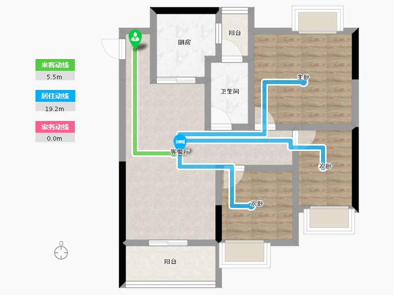 四川省-南充市-恒大华府-68.73-户型库-动静线