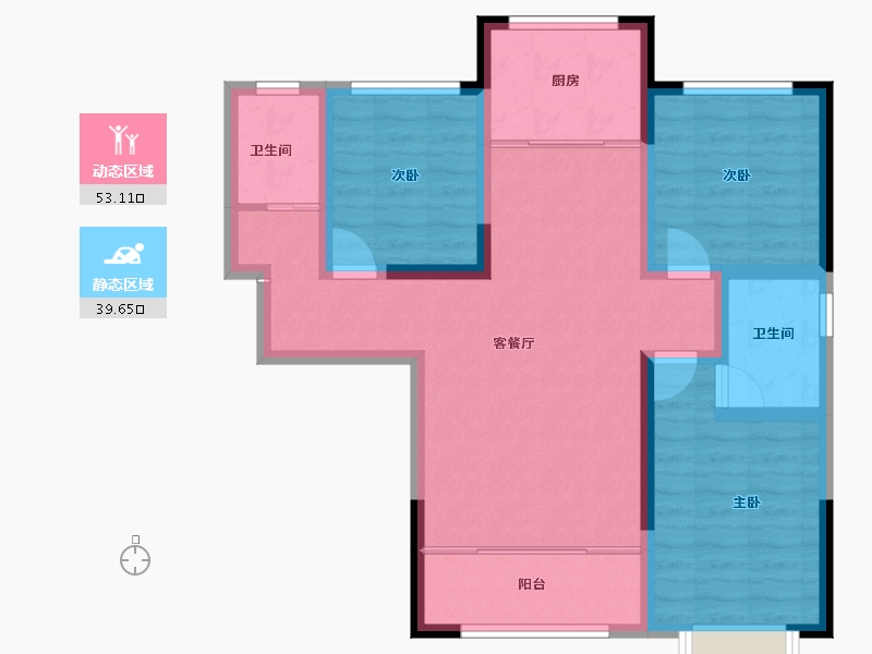 甘肃省-庆阳市-峯樾府-82.35-户型库-动静分区