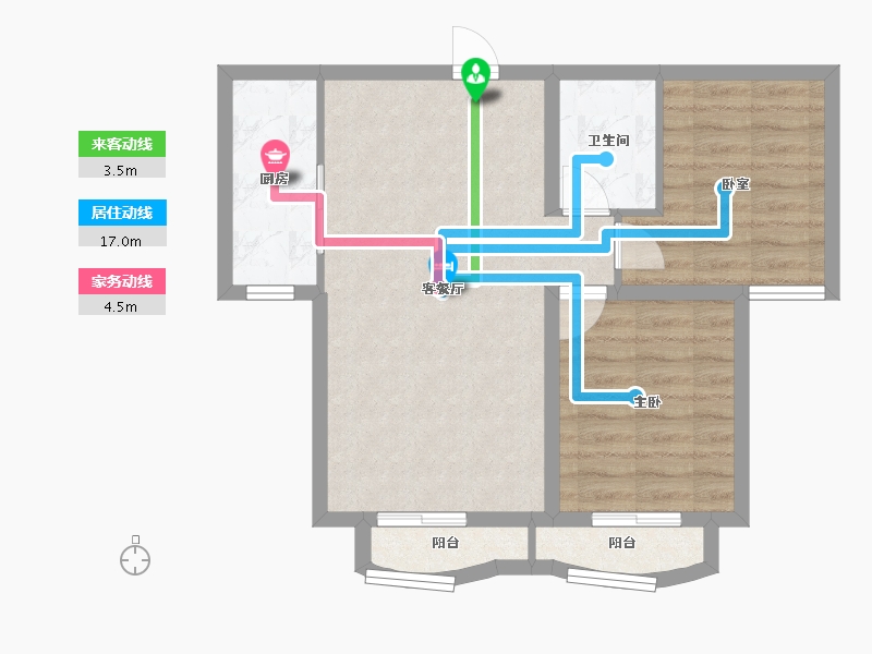 辽宁省-葫芦岛市-中央国际城-62.60-户型库-动静线