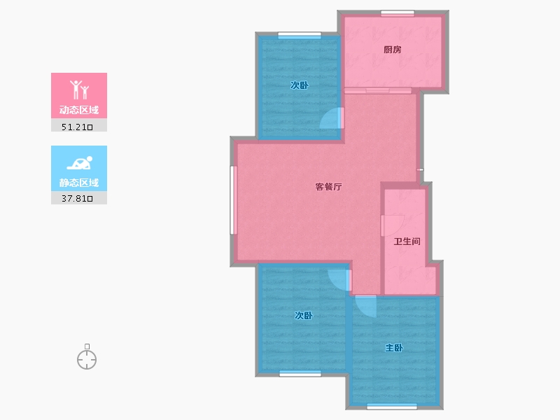 内蒙古自治区-呼伦贝尔市-凯盈中心城-90.00-户型库-动静分区