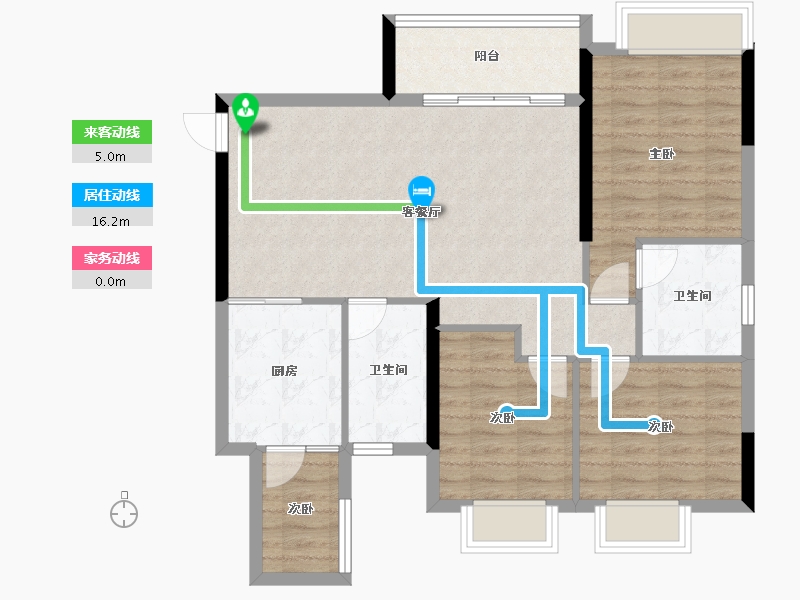 四川省-南充市-恒大华府-88.59-户型库-动静线