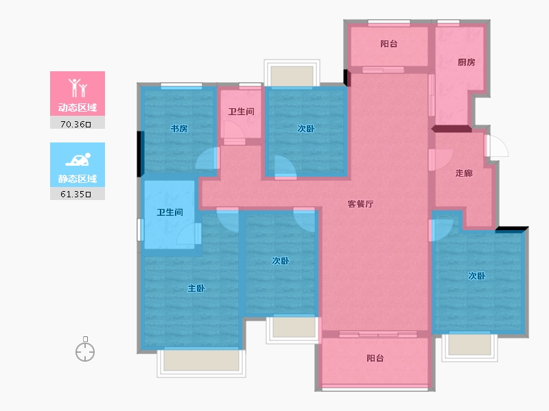 四川省-南充市-敏捷星汇源著-115.35-户型库-动静分区