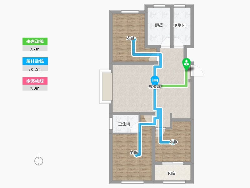 山东省-淄博市-汇鼎麗城-84.46-户型库-动静线