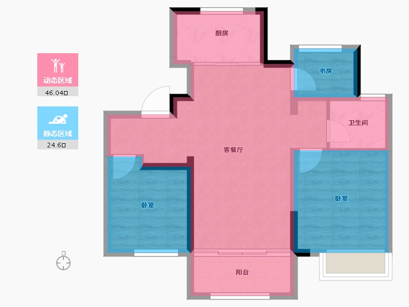 山东省-淄博市-天鸿万象-62.85-户型库-动静分区