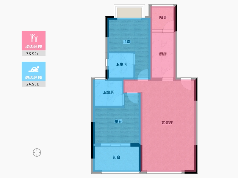 四川省-内江市-莱菲特广场三期森林里-62.83-户型库-动静分区