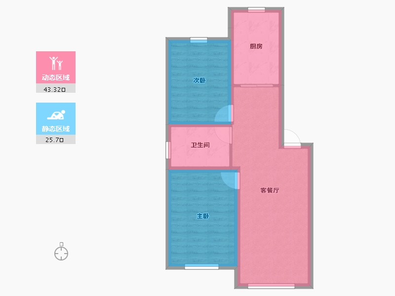 辽宁省-葫芦岛市-金璟家园-61.45-户型库-动静分区