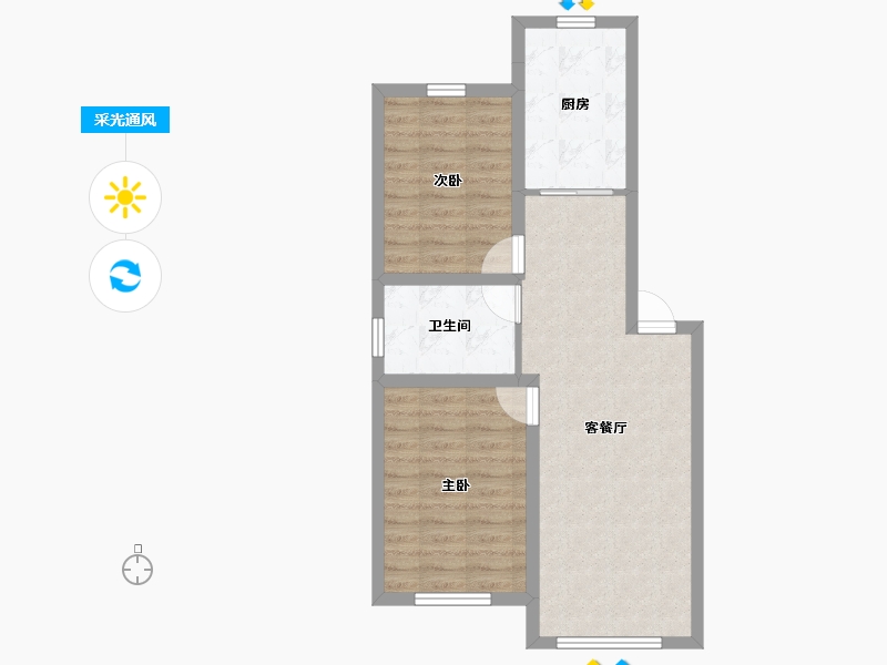 辽宁省-葫芦岛市-金璟家园-61.45-户型库-采光通风