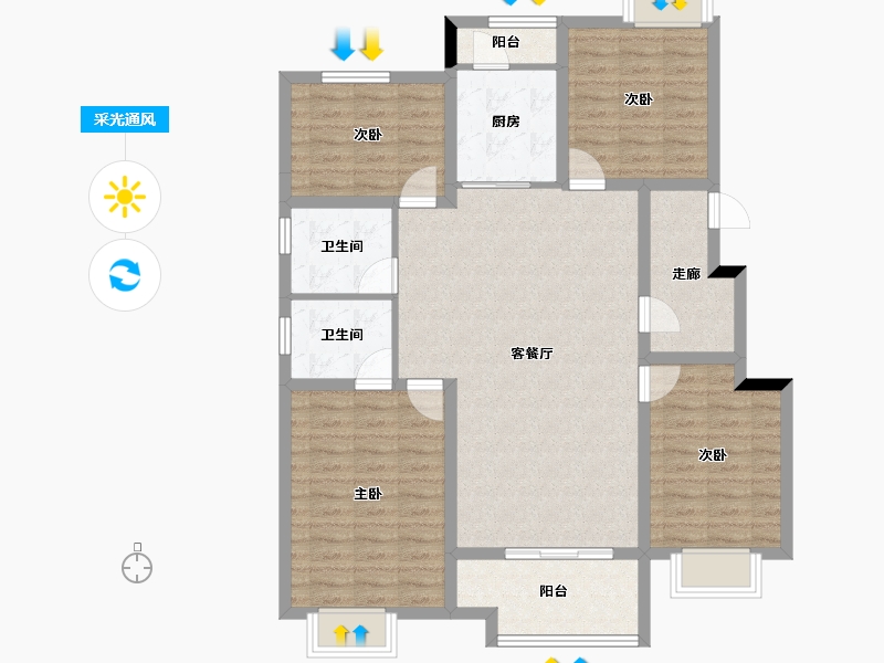 四川省-南充市-敏捷星汇源著-110.48-户型库-采光通风