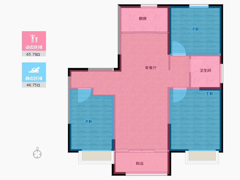 山东省-淄博市-宙合壹品-102.41-户型库-动静分区