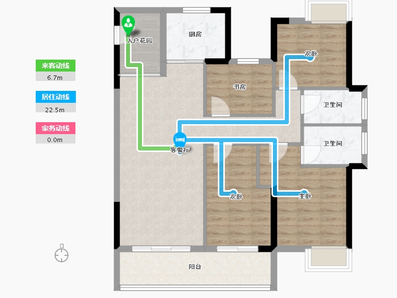 福建省-龙岩市-璞玉润园-95.20-户型库-动静线