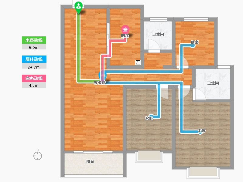 甘肃省-庆阳市-澳恺华府-99.75-户型库-动静线