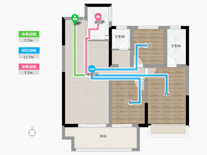 河南省-商丘市-商丘正商凯悦华府-90.36-户型库-动静线