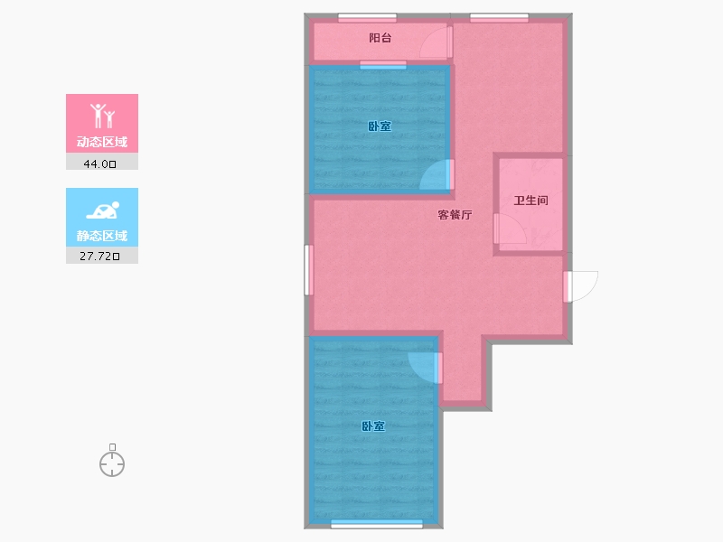 辽宁省-葫芦岛市-金璟家园-63.43-户型库-动静分区