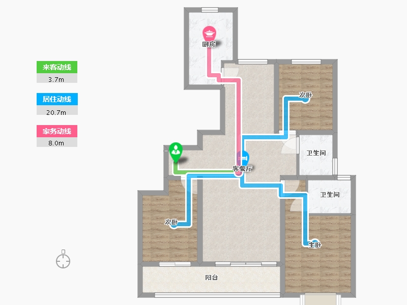 山东省-德州市-泽信喜园-103.00-户型库-动静线