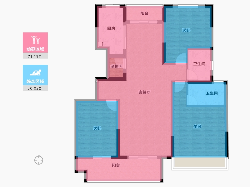 河南省-商丘市-柘城建业春天里四期-108.09-户型库-动静分区