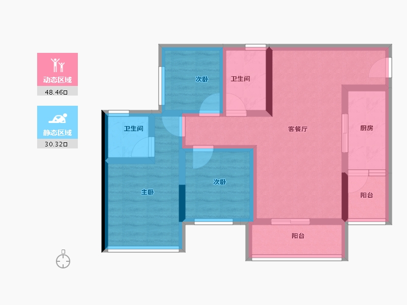 四川省-南充市-敏捷星汇源著-68.00-户型库-动静分区