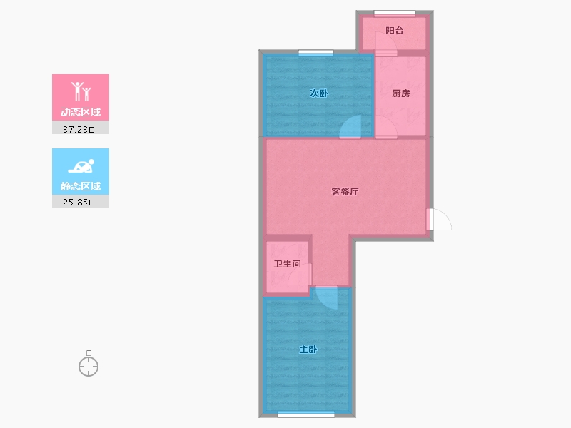 辽宁省-葫芦岛市-金璟家园-56.31-户型库-动静分区